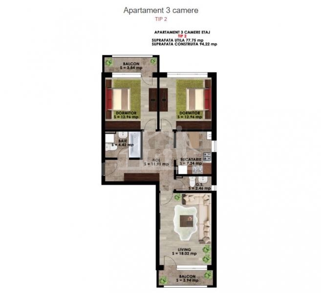 Apartamente Noi de Vanzare - New Concept Residence Magurele 2 - 8